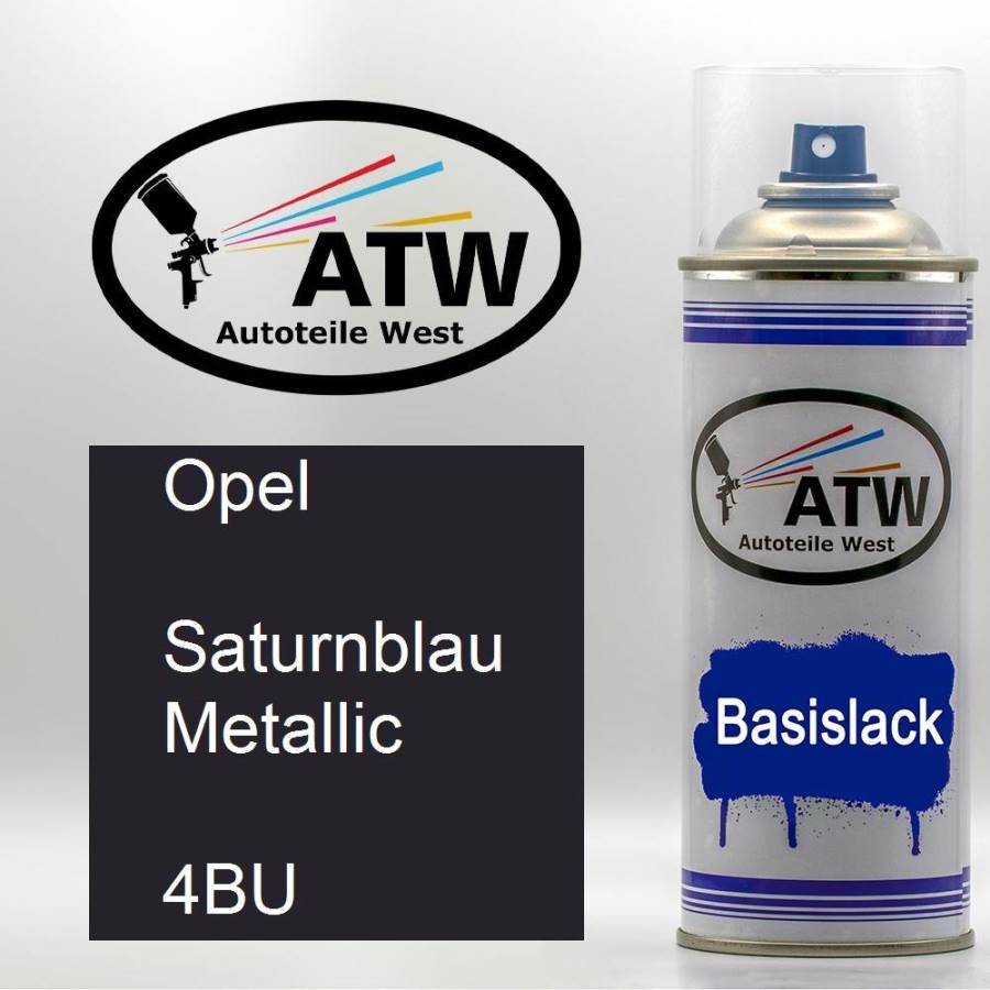 Opel, Saturnblau Metallic, 4BU: 400ml Sprühdose, von ATW Autoteile West.